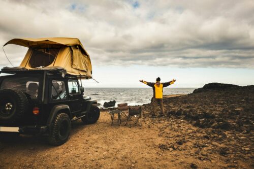 Adventurer,Man,In,Journey,Travel,With,Off,Road,Car,And