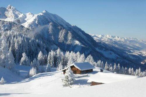Amazing,Winter,Landscape,In,Austrian,Alps