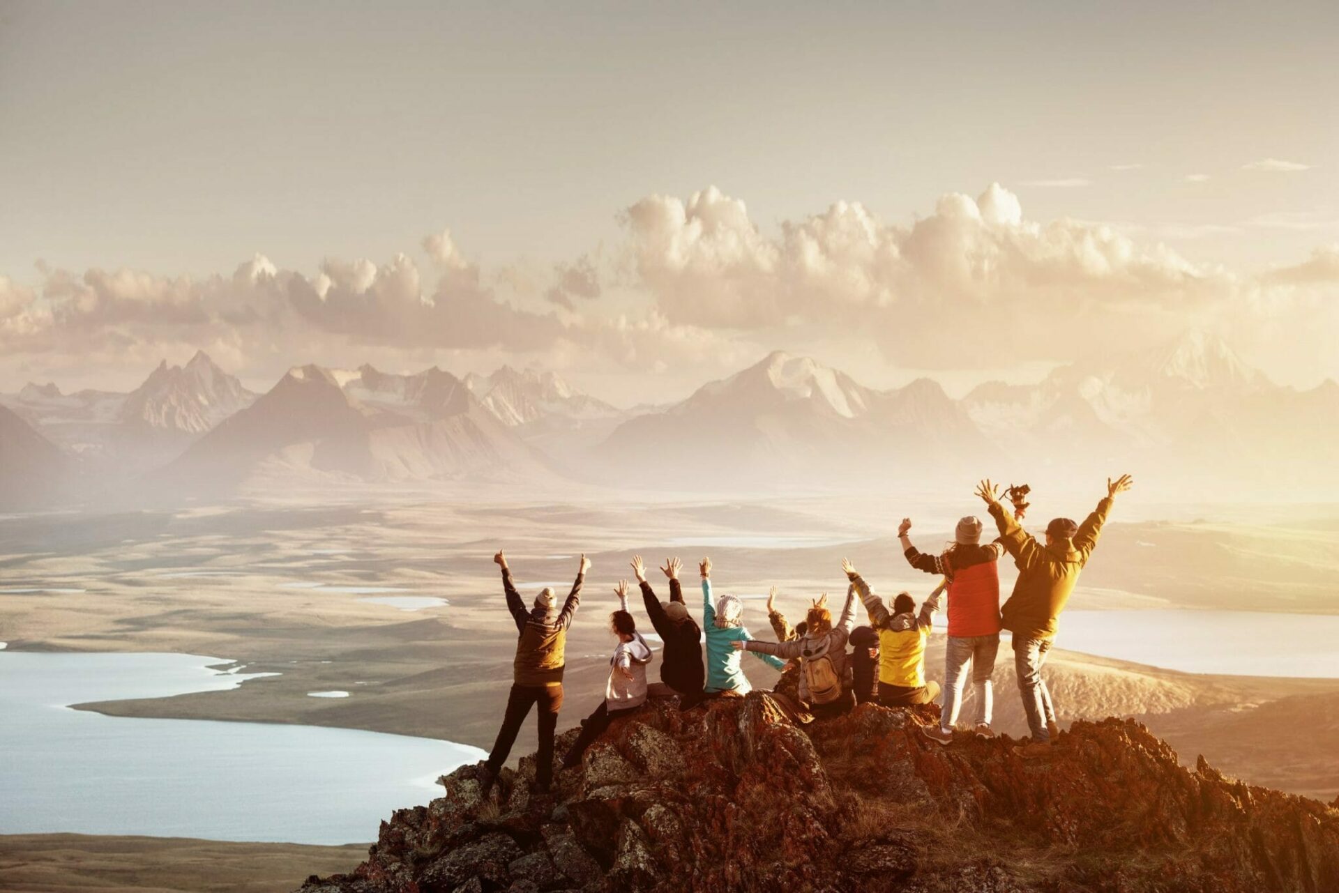 Big,Group,Of,People,Having,Fun,In,Success,Pose,With